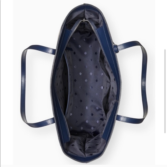 NWT Kate Spade ♠️ Janie Medium Blue Striped Tote - Picture 3 of 15